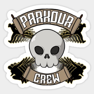 Parkour crew Jolly Roger pirate flag Sticker